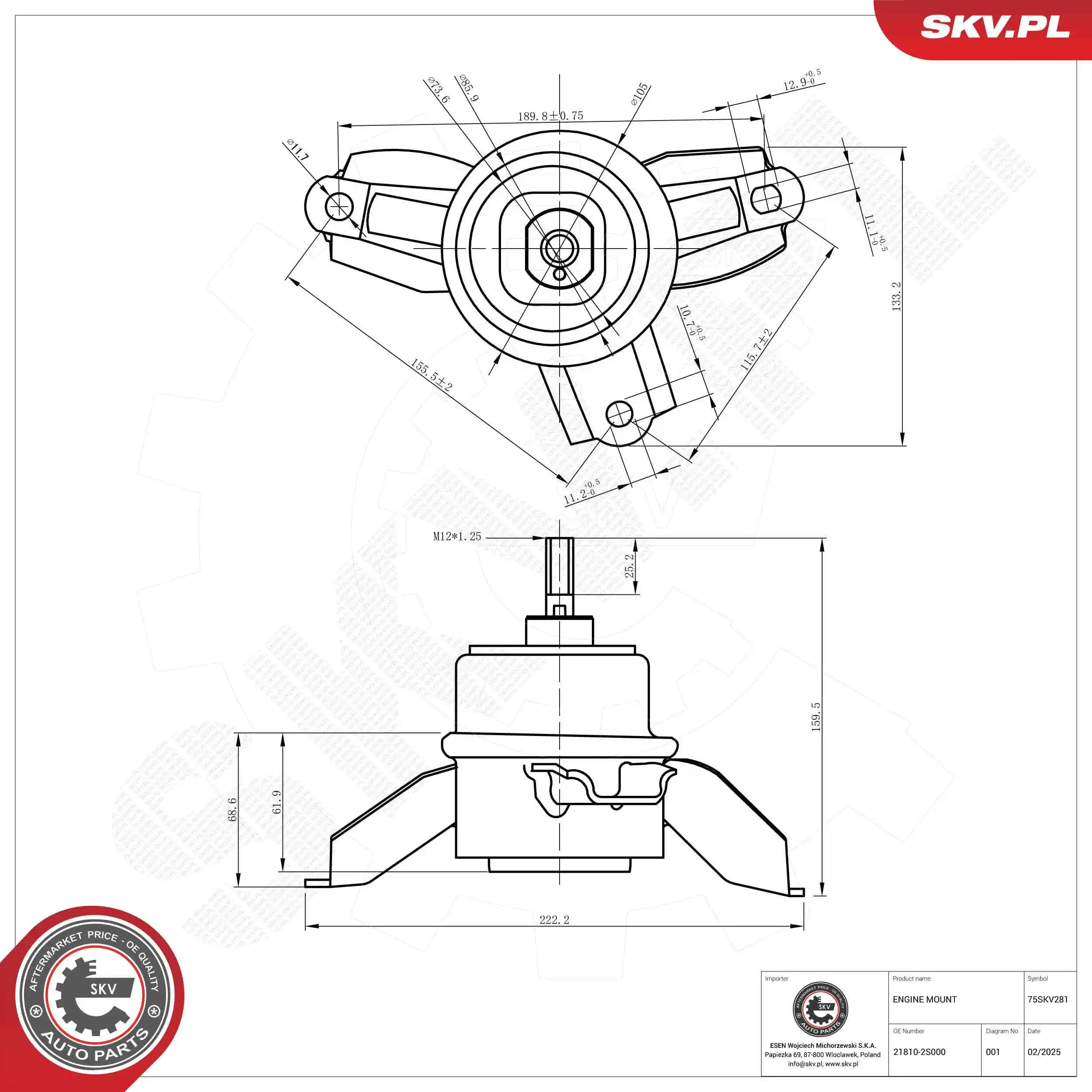Mounting, engine
